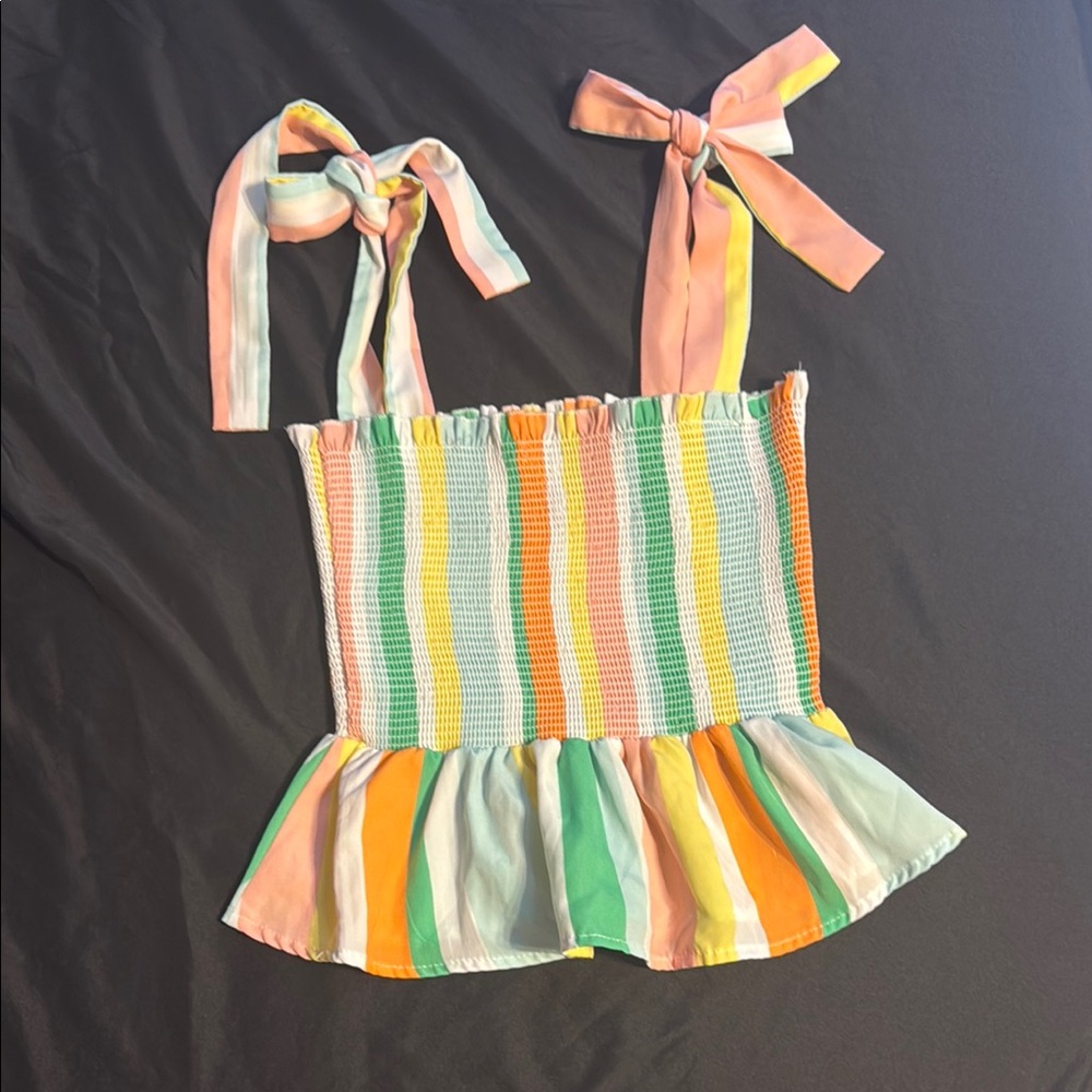 Chance or Fate Multicolor Striped Crop Top